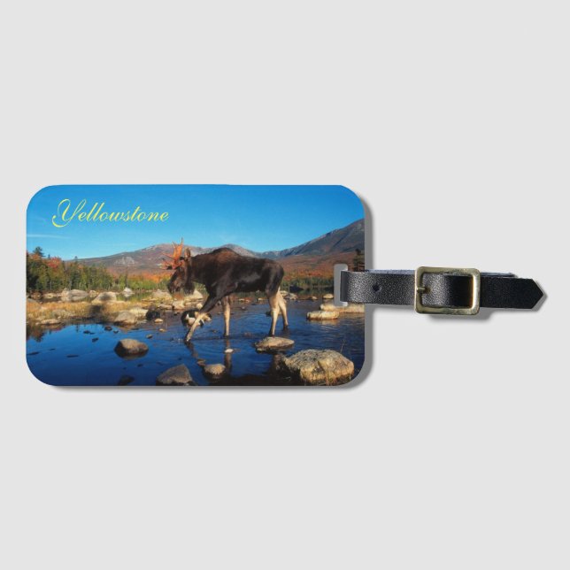 Yellowstone Gepäckträger-Tag-Elch Gepäckanhänger (Vorderseite (Horizontal))