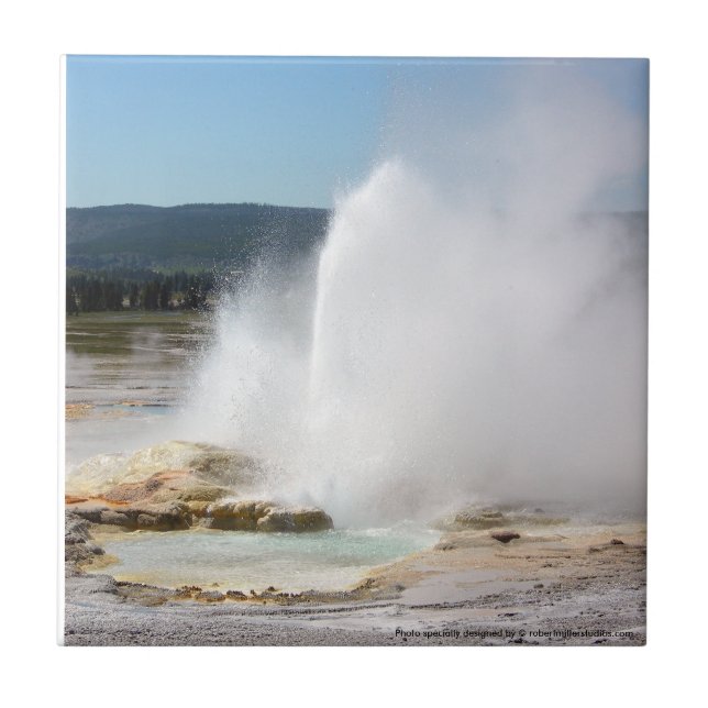 Yellowstone-Geysir Fliese (Vorderseite)