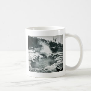 Yellowstone-Geysir Vintage-Glasdia Kaffeetasse