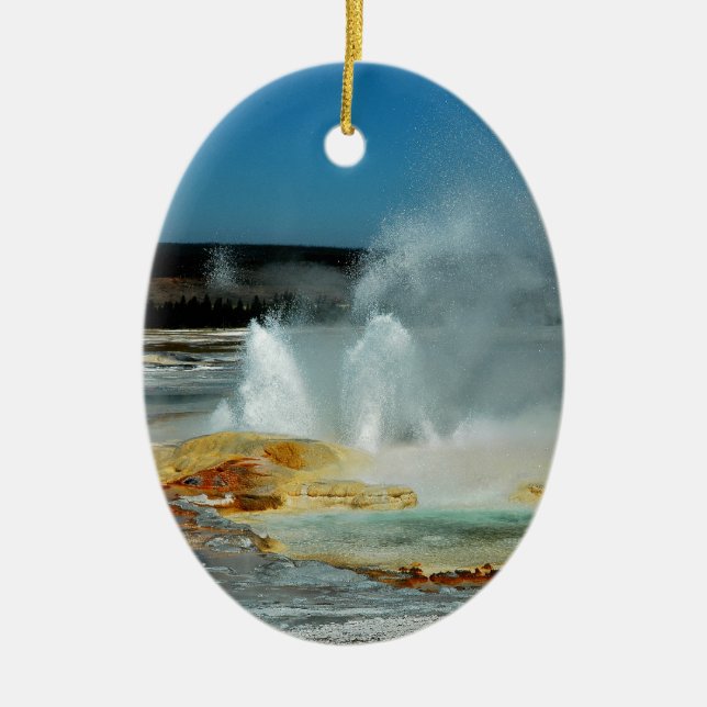 Yellowstone-Geysire Keramikornament (Vorne)