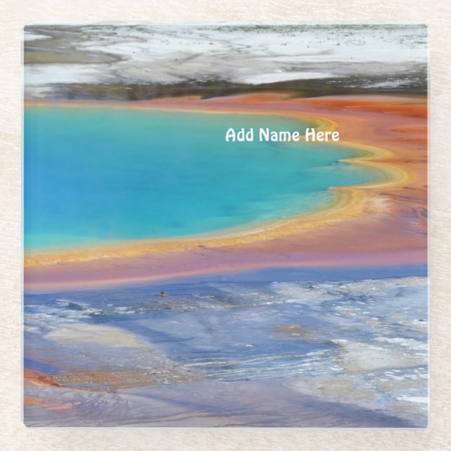 Yellowstone Grand Prismatic Hot Spring - Anpassen Glasuntersetzer (Vorderseite)