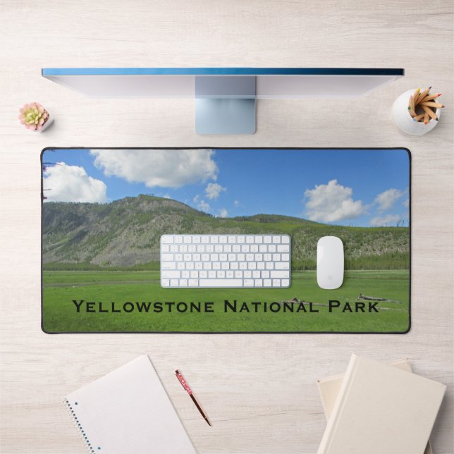 Yellowstone Green Meadow Foto National Park Schreibtischunterlage (Büro 1)