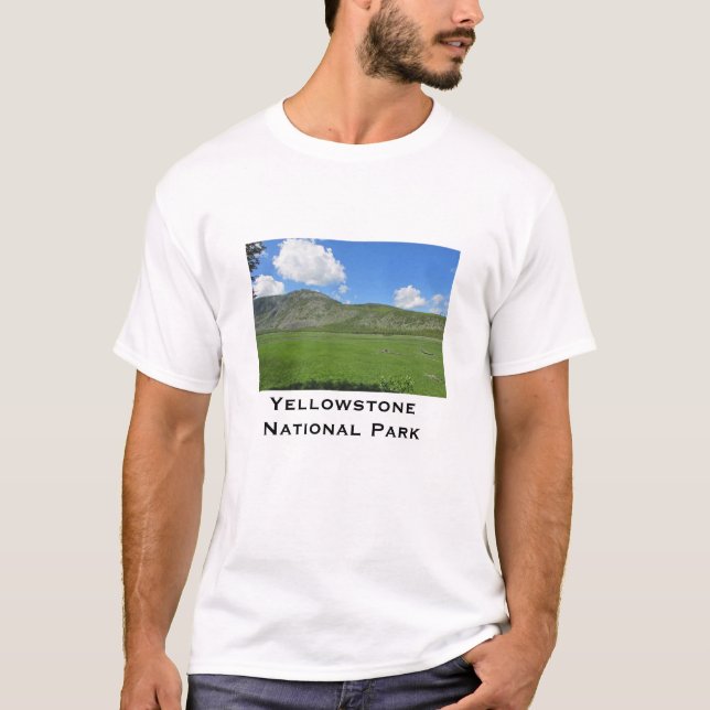 Yellowstone Green Valley Foto National Park T-Shirt (Vorderseite)