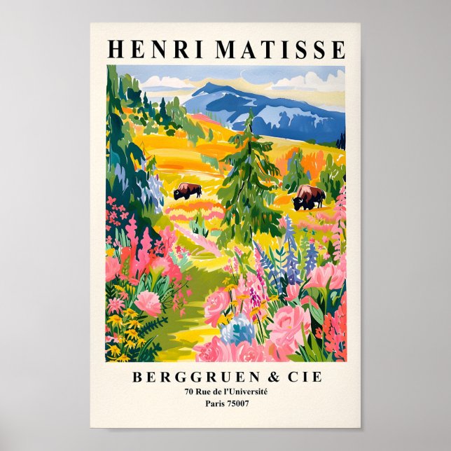 Yellowstone Illustration, Nationalpark Poster, Ma Poster (Vorne)