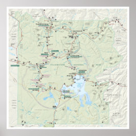 Yellowstone-Kartenplakat Poster