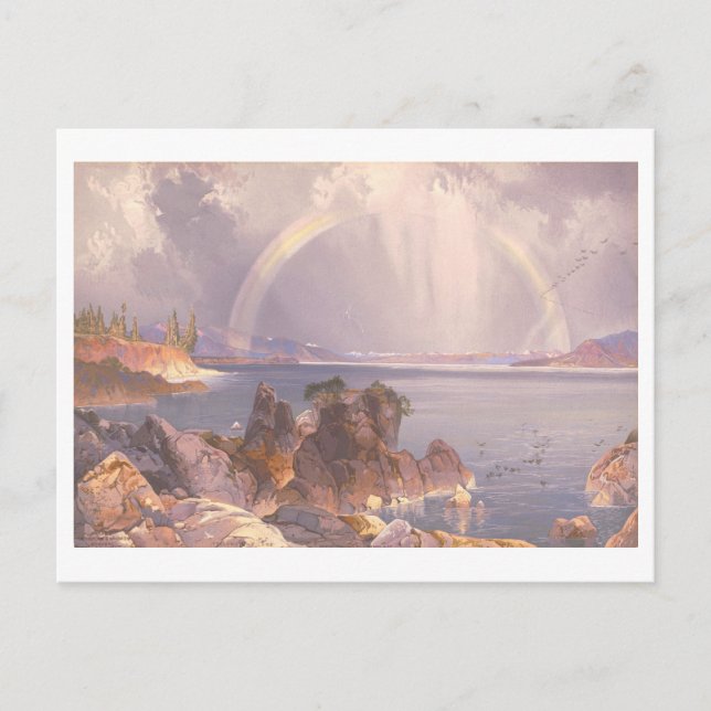 Yellowstone Lake Vintag Prang Lithograph Postkarte (Vorderseite)