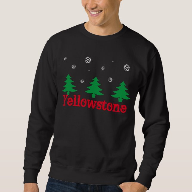 Yellowstone Lodge Winter Scene Sweatshirt Mens (Vorderseite)
