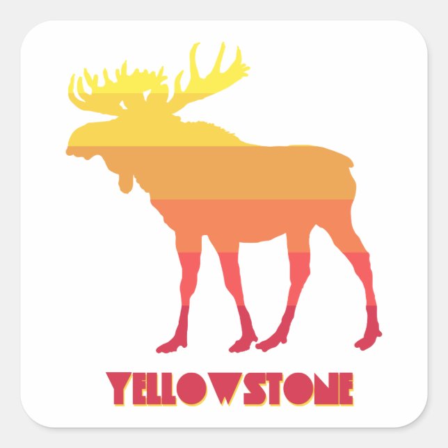 Yellowstone Moose Quadratischer Aufkleber (Vorderseite)