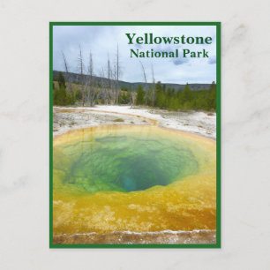 Yellowstone: Morning Glory Pool mit Text Postkarte