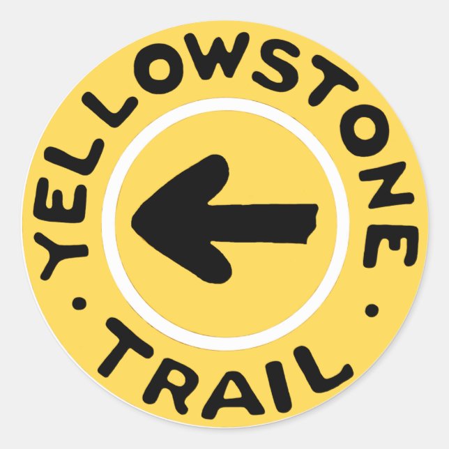 Yellowstone National Auto Trail Runder Aufkleber (Vorderseite)