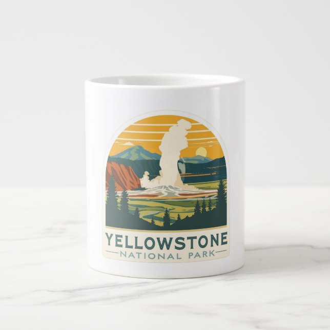 Yellowstone National Park Adventure Design Jumbo-Tasse (Vorderseite)