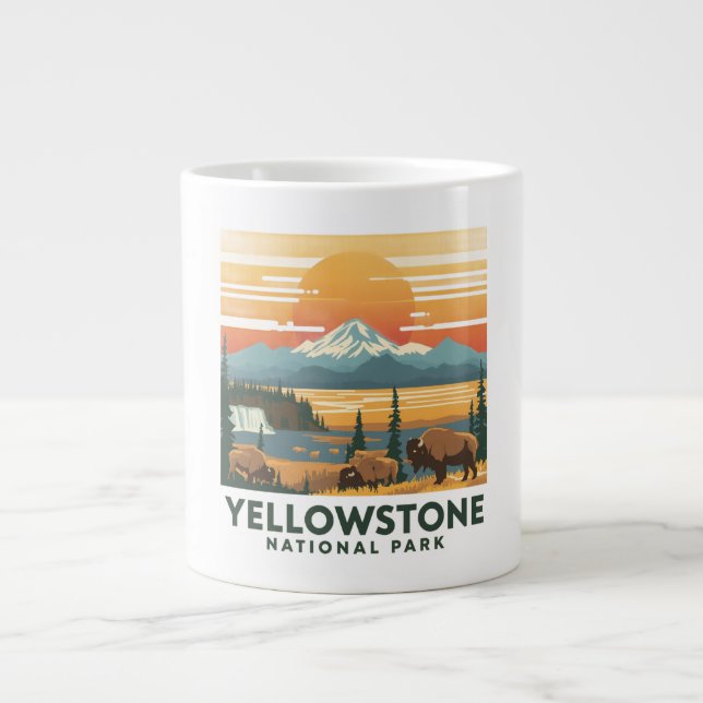 Yellowstone National Park Adventure Design Jumbo-Tasse (Vorderseite)
