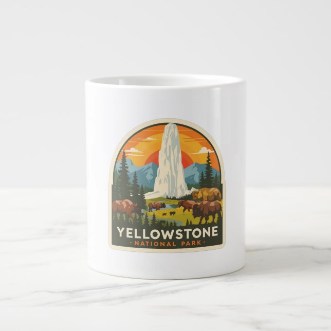 Yellowstone National Park Adventure Design Jumbo-Tasse (Vorderseite)
