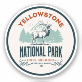 Yellowstone National Park Cute Landscape Aufkleber