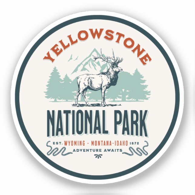 Yellowstone National Park Cute Landscape Aufkleber (Vorderseite)