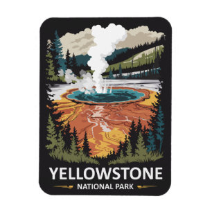 Yellowstone National Park Heiße Quelle Magnet