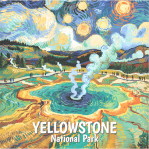 Yellowstone National Park Heiße Quelle Van Gogh Ku Aufkleber