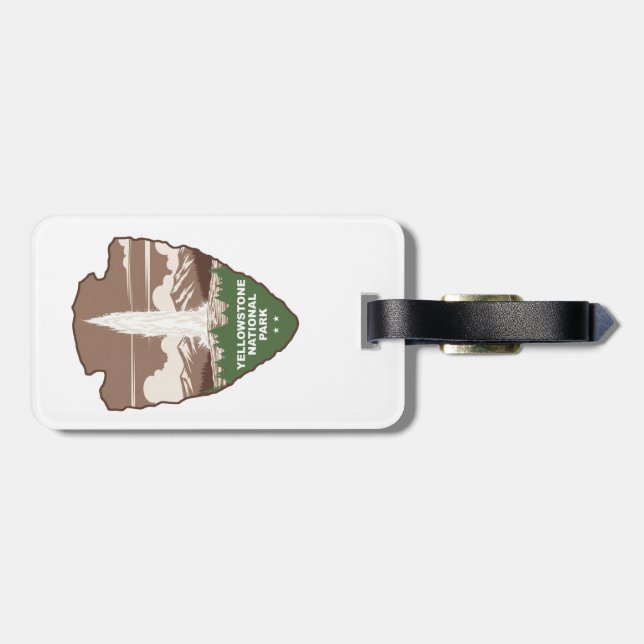 Yellowstone National Park Old Faithful Arrowhead Gepäckanhänger (Rückseite horizontal)