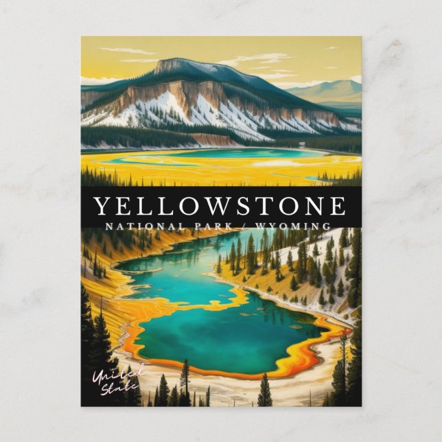YELLOWSTONE NATIONAL PARK POSTKARTE (Vorderseite)