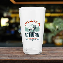 Yellowstone National Park Vintage Landscape Glas