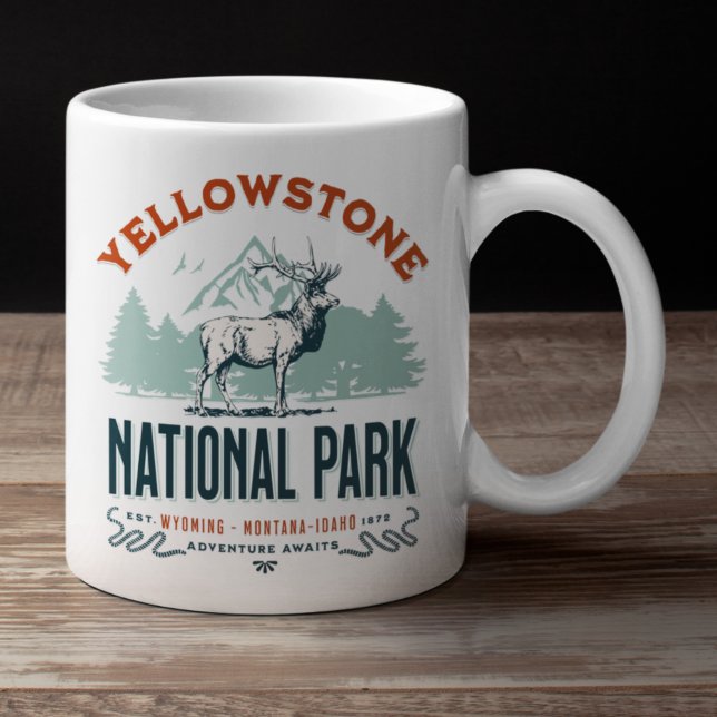 Yellowstone National Park Vintage Landscape Kaffeetasse (Von Creator hochgeladen)