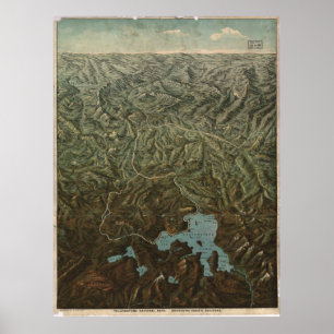 Yellowstone Nationalpark 1895 Panoramakarte Poster