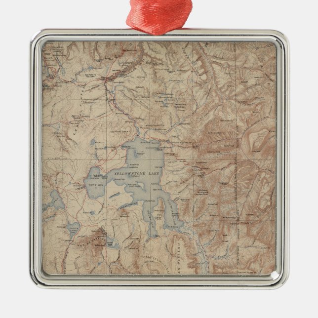 Yellowstone Nationalpark 2 Silbernes Ornament (Vorne)