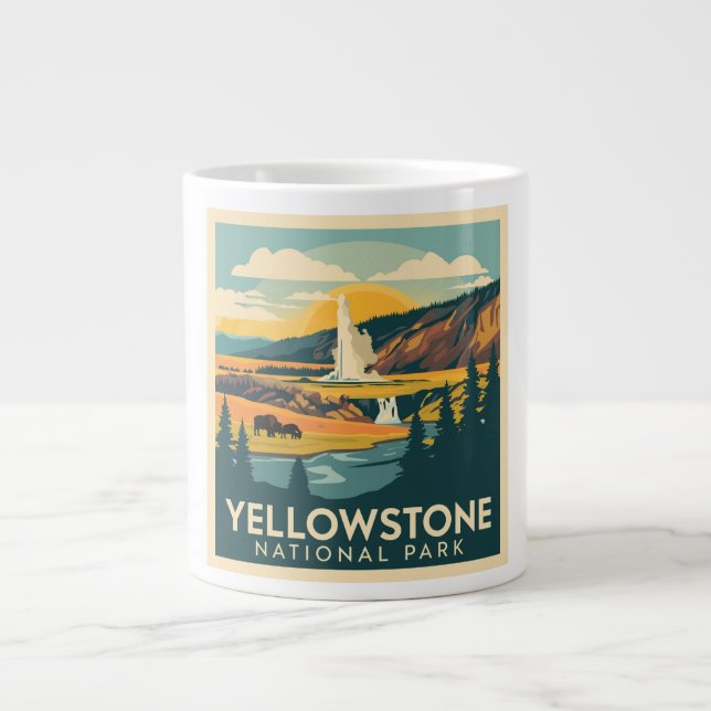 Yellowstone Nationalpark Adventure Design Jumbo-Tasse (Vorderseite)