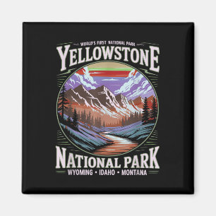 Yellowstone Nationalpark alte Berglandschaft Magnet