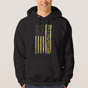 Yellowstone Nationalpark American Flag Vintag Hoodie