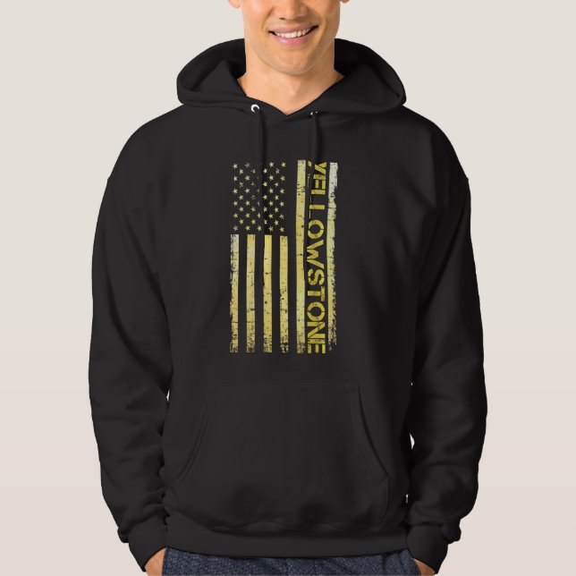 Yellowstone Nationalpark American Flag Vintag Hoodie (Vorderseite)