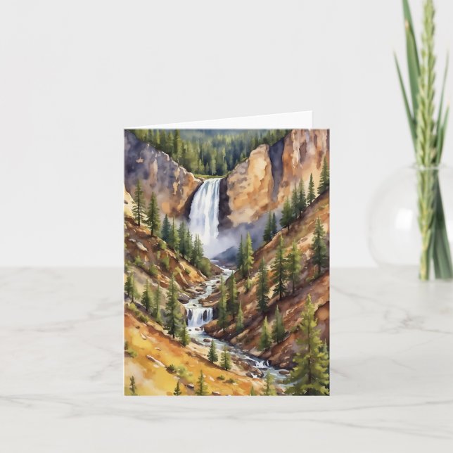 Yellowstone Nationalpark Artist Point Wasserfarbe Karte (Vorderseite)