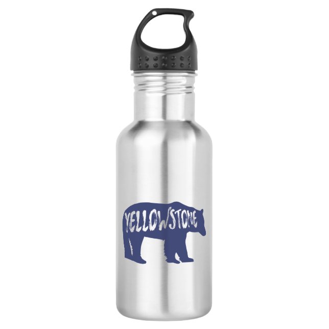Yellowstone Nationalpark Bear Edelstahlflasche (Vorderseite)