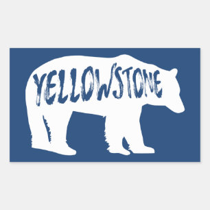 Yellowstone Nationalpark Bear Rechteckiger Aufkleber