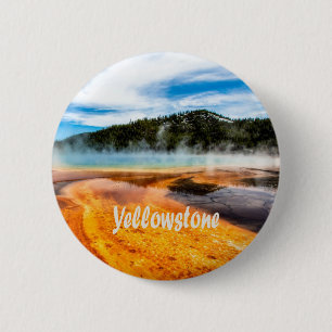 Yellowstone Nationalpark Berge Naturtiere Button
