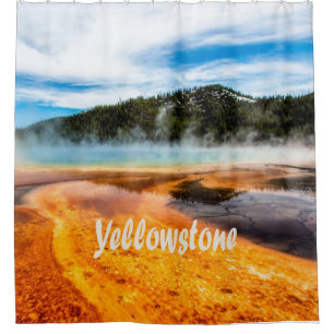 Yellowstone Nationalpark Berge Naturtiere Duschvorhang
