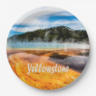 Yellowstone Nationalpark Berge Naturtiere Pappteller