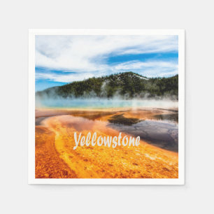 Yellowstone Nationalpark Berge Naturtiere Serviette