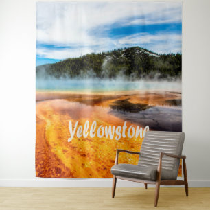 Yellowstone Nationalpark Berge Naturtiere Wandteppich