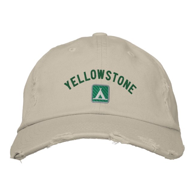 Yellowstone-Nationalpark Bestickte Baseballkappe (Vorderseite)