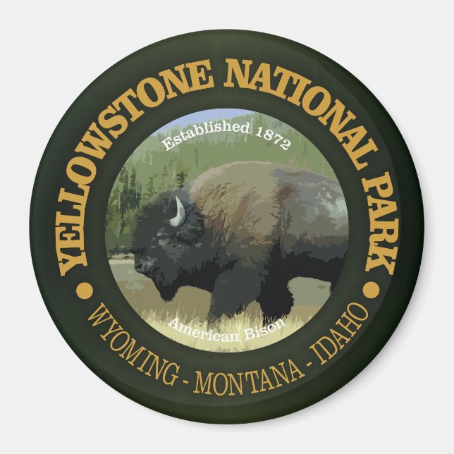 Yellowstone-Nationalpark (Bison) Magnet (Vorne)