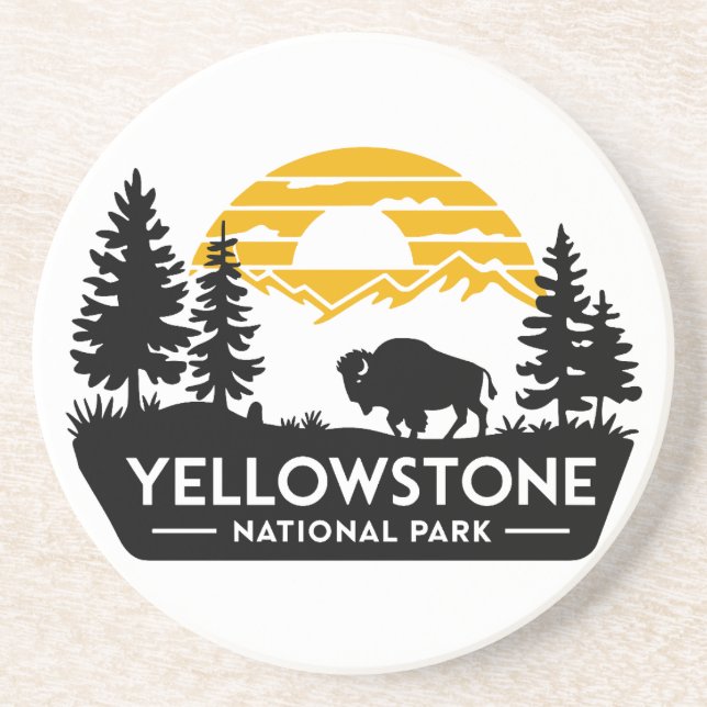 Yellowstone Nationalpark Bison Untersetzer (Vorne)