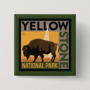 Yellowstone-Nationalpark Buffalo Button