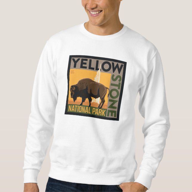 Yellowstone-Nationalpark | Buffalo Sweatshirt (Vorderseite)