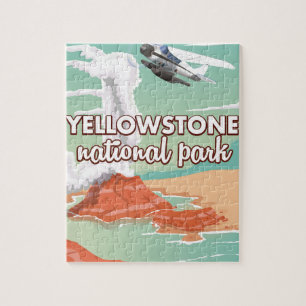 Yellowstone Nationalpark Cartoon Reiseplakat