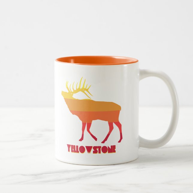 Yellowstone Nationalpark Elk Zweifarbige Tasse (Rechts)