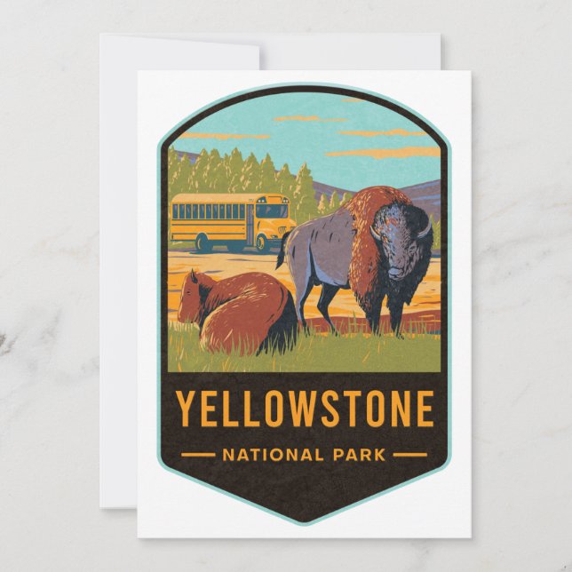 Yellowstone-Nationalpark Feiertagskarte (Vorderseite)