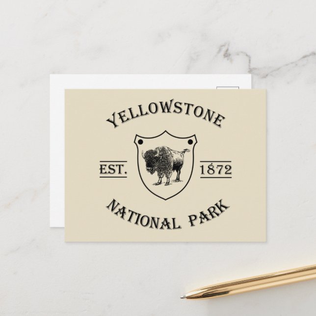 Yellowstone Nationalpark Feiertagspostkarte (Vorderseite/Rückseite Beispiel)