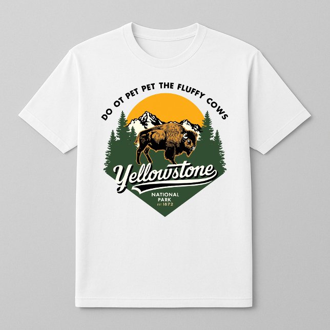 Yellowstone Nationalpark Fluffy Cows T-Shirt (Von Creator hochgeladen)