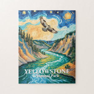 Yellowstone-Nationalpark-Fluss Farbiger Vogel Kuns